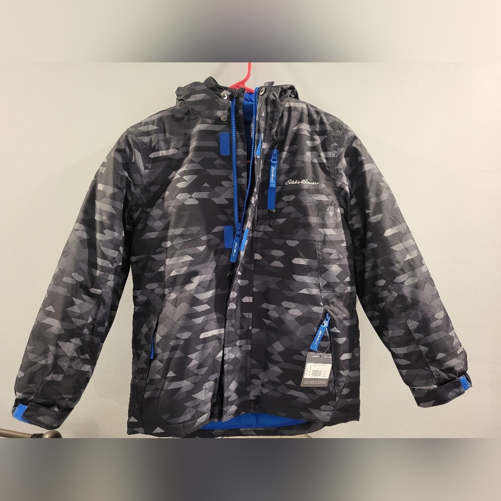 Eddie Bauer Boys Powder Search 3-in-1 Onyx Coat & Bib Pants